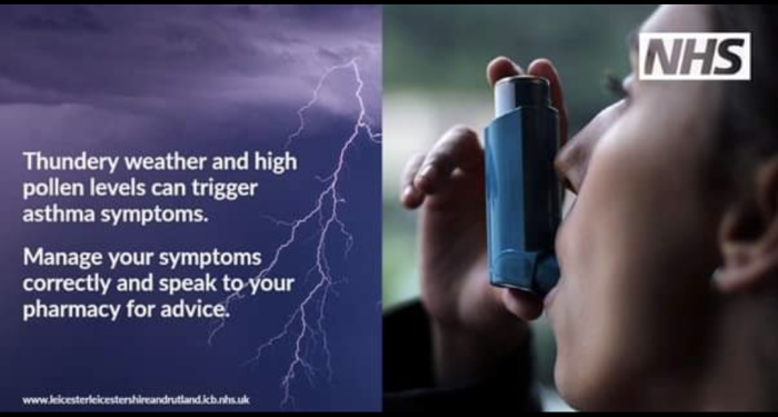 Thundery weather and high pollen levels can trigger asthma symptoms